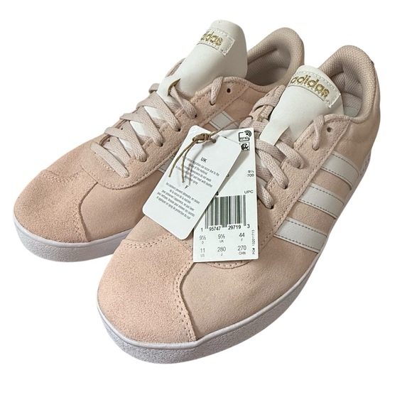 Adidas VL Court 2 Skateboard Shoes Dusty Rose Pink Suede Women Size 11 Sneaker - Picture 1 of 11